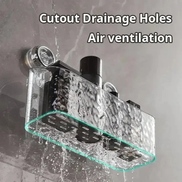 Praktisk vegghylle uten boring for badet